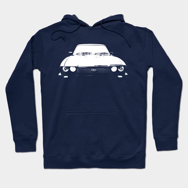 Ford Capri Mk3 1980s classic car monoblock white Hoodie by soitwouldseem